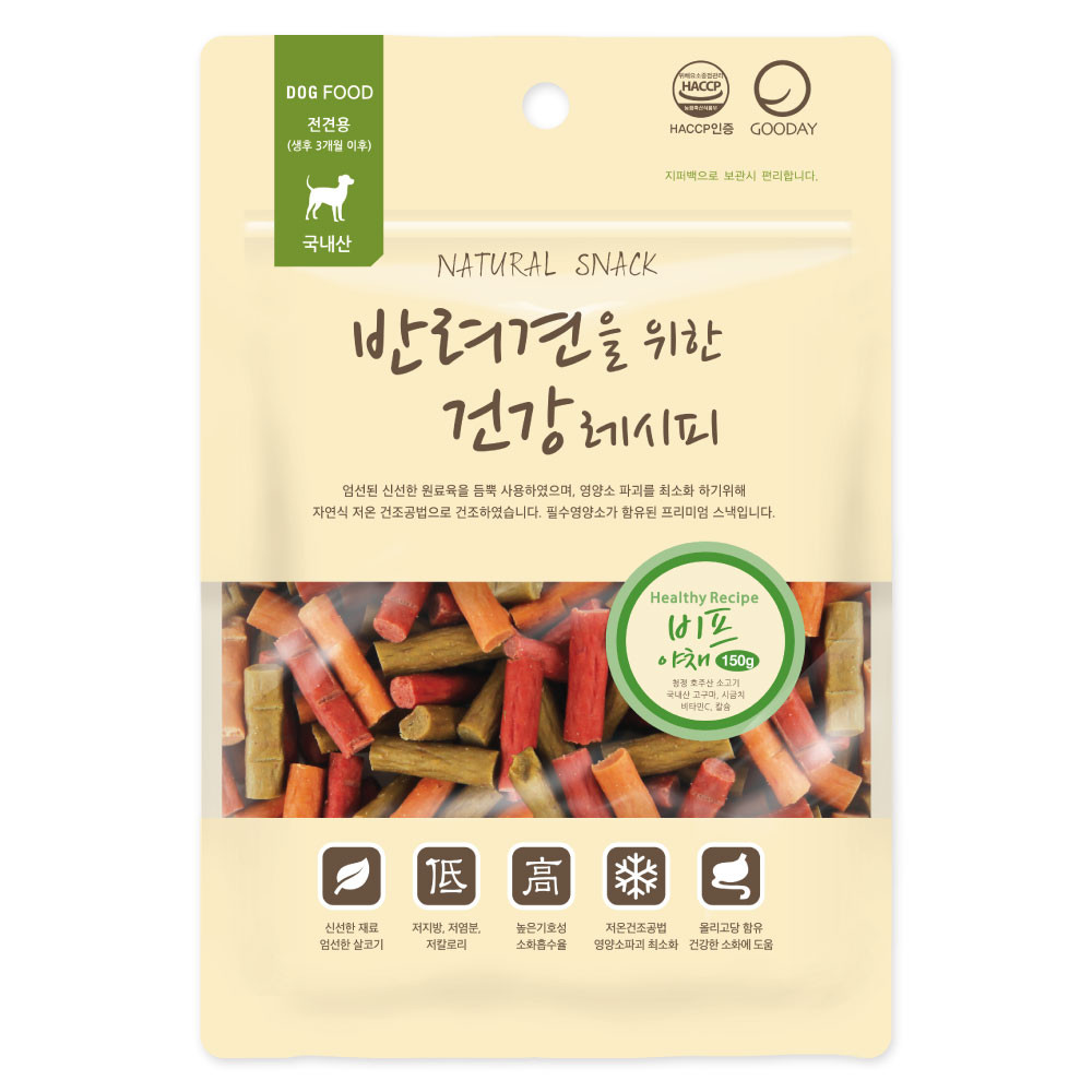 펫도매,[건강레시피] 애견간식 비프야채 (300g)